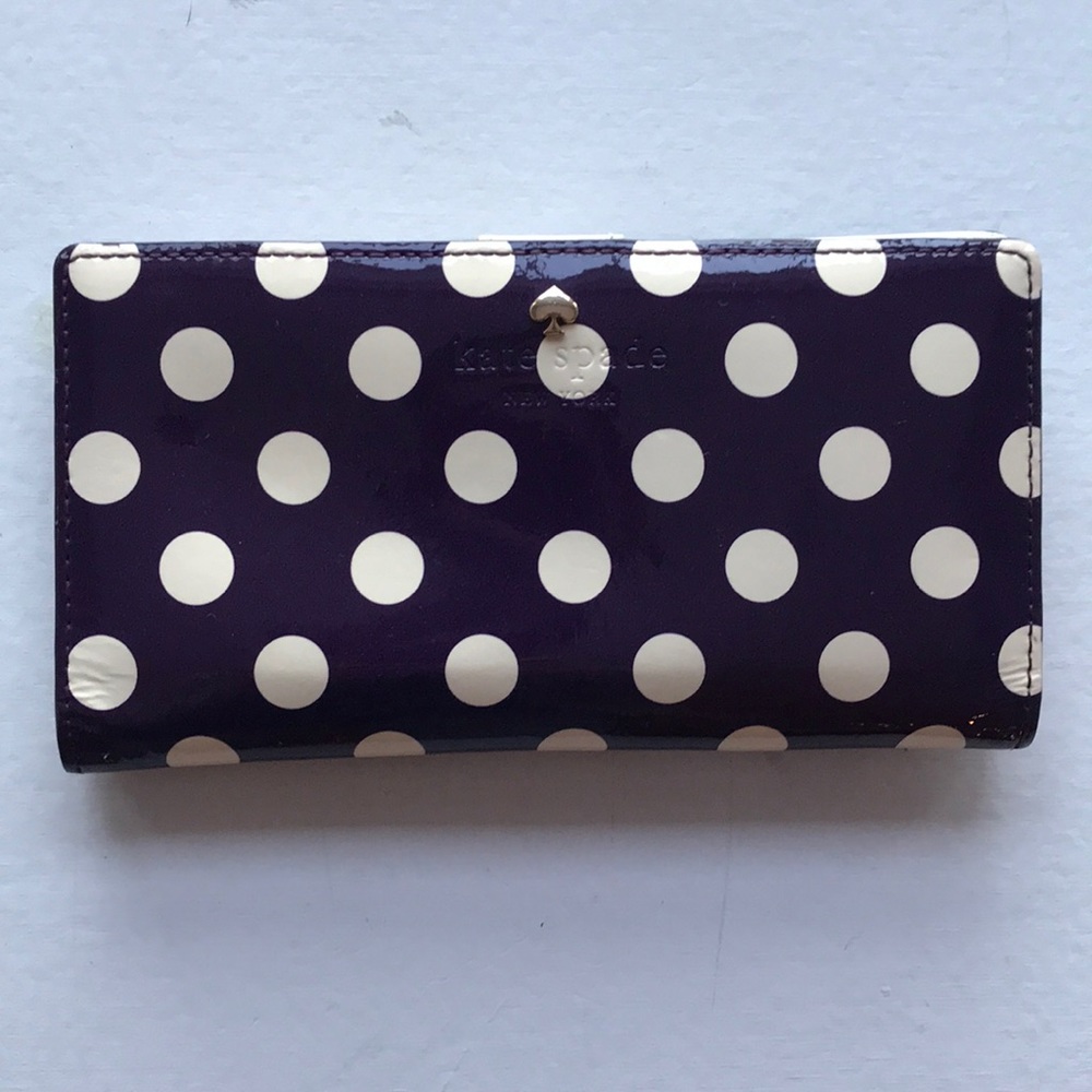 Kate Spade Purple Polka Dot Women's Wallet - Picture 1 of 7